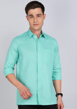 green colour cotton shirt for men