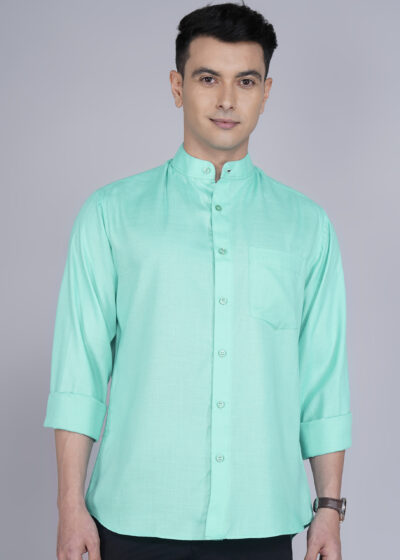 Green Colour Highneck Shirt
